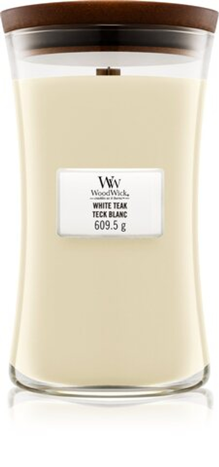 Woodwick White Teak - ароматическая свеча с деревянным фитилем /   609.5  g  / GTIN 5038581062136