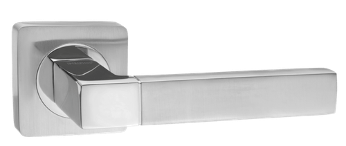 Ручка квадрат Ренц Милан, цвет хром матовый/хром блестящий ЦАМ (гарантия - 10 лет)