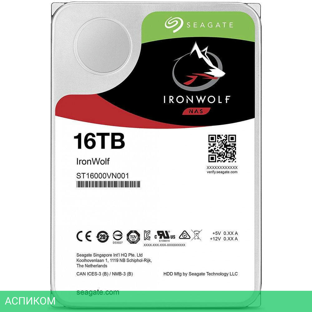 Жесткий диск Seagate IronWolf 16TB (ST16000VN001)