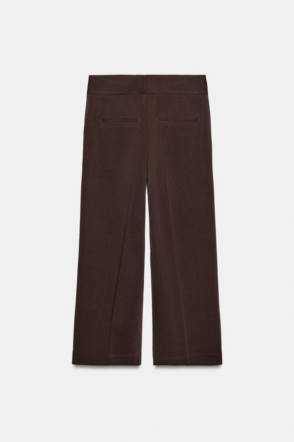 ZARA БРЮКИ ПРЯМОГО КРОЯ С ВЫСОКОЙ ПОСАДКОЙ, КОРИЧНЕВЫЙ