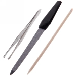 Маникюрный набор на блистере, 3 предмета «Ultramarine - Ваши ручки» (пинцет, пилка металлическая и палочка апельсиновая), 20*7 см