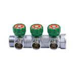 Коллектор 1''x3/4'' (евроконус) с регулировочными вентилями для подачи водоснабжения VRT (3 вых)