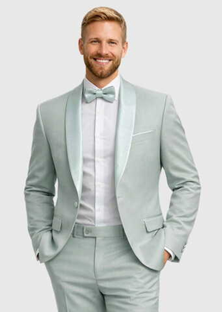 Мужской костюм смокинг (мятный) А110