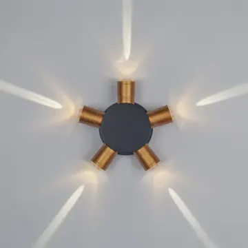 Уличный настенный светодиодный светильник 5W 4000К 380653 чёрный/золото Dito Lightstar