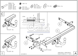 Фаркоп оцинкованный Galia M113A для Mercedes A-Class w169 2004-2012, Mercedes B-Class w245 2005-2011(паспорт и сертификат в комплекте)(без электрики)
