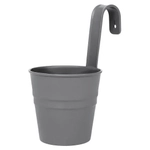 Кашпо-ведро настенное декоративное серый 135х250мм