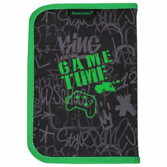 Penal \ Pencil case\ Пенал BRAUBERG, 1 отделение, 2 откидные планки,, 21х14 см, 272321