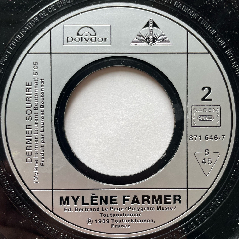 Винтажная виниловая пластинка LP Mylene Farmer, Sans Logique (Франция 1989) 7 дюймов маленькая пластника