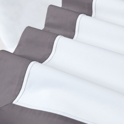 Постельное белье cемейное Сlaire&Caroll Frame белое с темно-серым