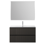 Тумба с раковиной подвесная BelBagno UNO-MINI-1000-2C-SO-GSO Темно-Серый матовый, раковина белая BB-8099-3-100