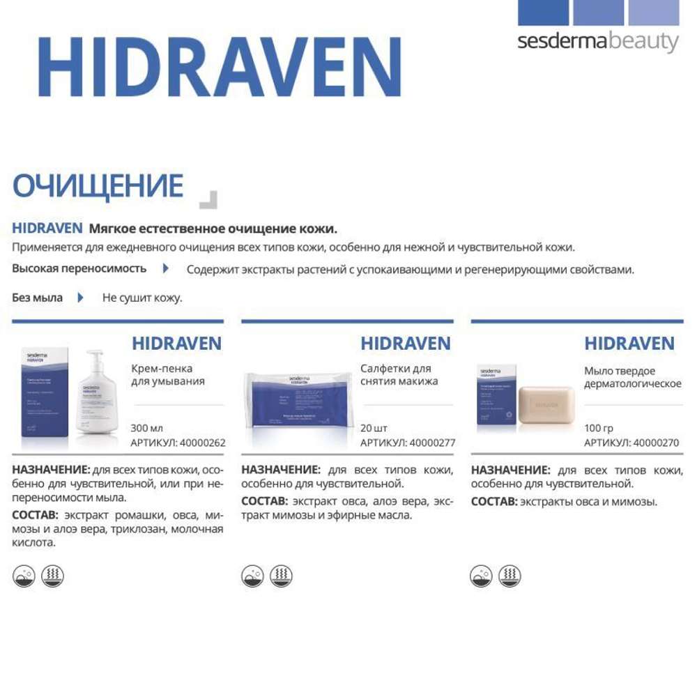 Sesderma HIDRAVEN Foamy Soap Free Cream - Крем-пенка для умывания без мыла, 300 мл