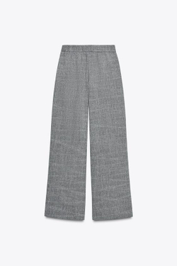 ZARA ШИРОКИЕ БРЮКИ, СЕРЫЙ МЕЛАНЖ