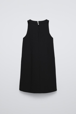 ZARA ПЛАТЬЕ С КОНТРАСТНОЙ ДЕТАЛЬЮ, ЧЕРНЫЙ