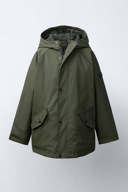 ZARA ПАРКА ИЗ ВОДООТТАЛКИВАЮЩЕЙ ТКАНИ, ХАКИ