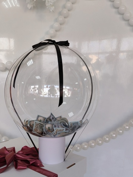 Шар баблс в цилиндре с фальш. деньгами