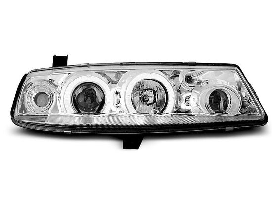 Передние фары Opel Calibra angel eyes chrome