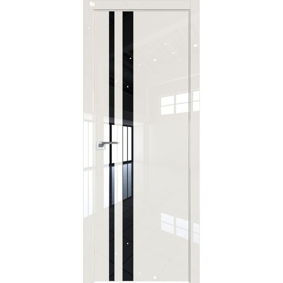 Межкомнатная дверь глянцевая Profil Doors 16LK магнолия люкс со вставкой