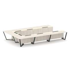 Steel Meet Стол переговорный П-образный KMK-PR.B.SP-15P Денвер Светлый/Ваниль Глянец/Металл Антрацит