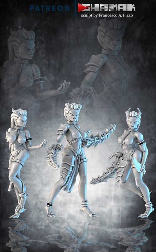 Chaos Daemonettes Демонетки Слаанеш миниатюра для dnd, днд, pathfinder, фентези, Настольная игра, НРИ, Варгейм, РПГ