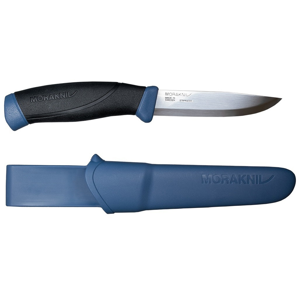 Нож Morakniv Companion Navy Blue, нержавеющая сталь, прорезиненная рукоять с синими накладками