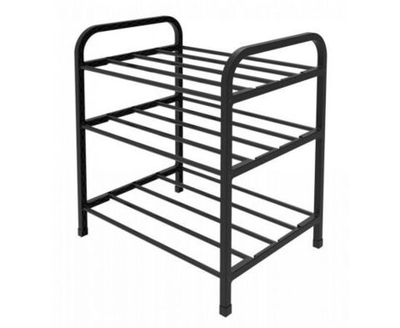 Обувница для прихожей Этажерка для обуви Мебель металлическая 3 полки 44 х 33 х 50 см черный АРТ ЭТЭ1/Ч