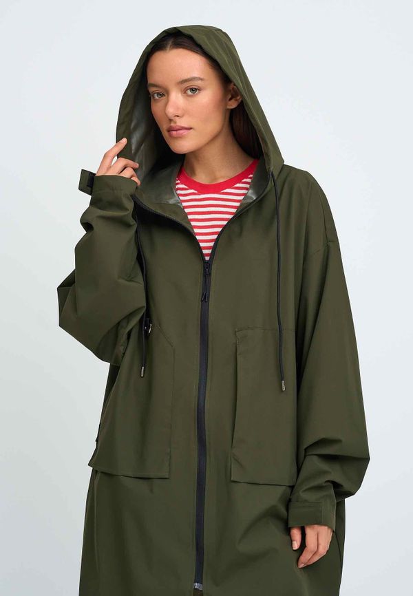 Плащ оверсайз хаки - фото 18