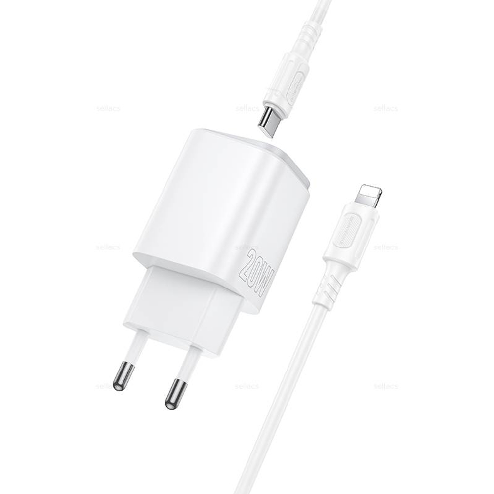 Borofone BAS83A Star PD20W+QC3.0 зарядное устройство набор (Type-C на Lightning) (white)