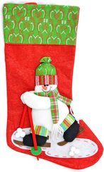 Новогодний чулок Снеговик на лыжах 3D 46*26 см, Beauty Ball (20076)