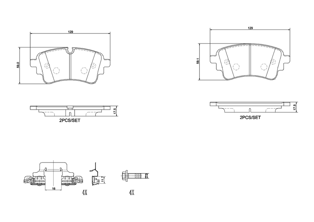 BREMBO - P85186-BRB - Brake Pad Set, disc brake