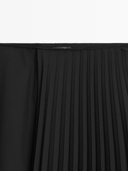 Massimo Dutti Юбка асимметричного кроя в складку, черный