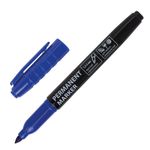 Маркер перманентный (нестираемый) BRAUBERG, СИНИЙ, круглый наконечник, 1,5-3 мм, с клипом, 151630