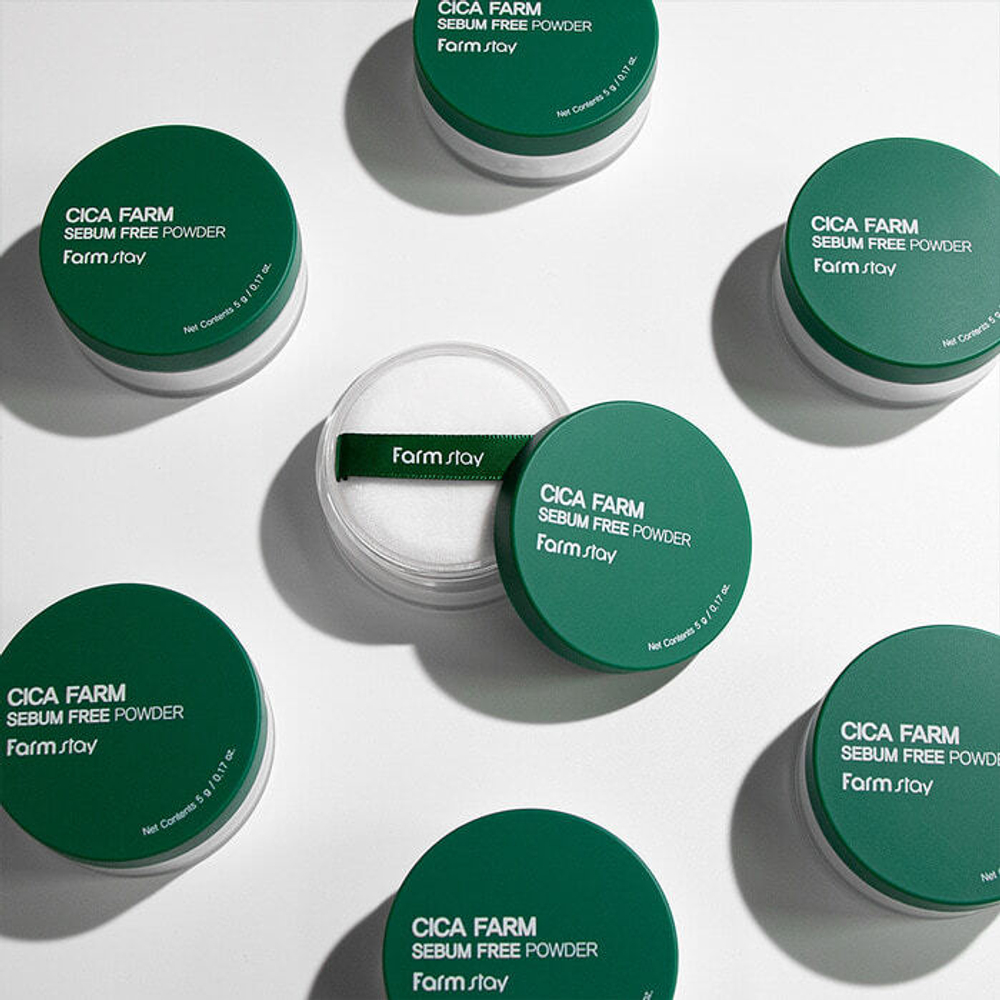 FarmStay Матирующая рассыпчатая пудра с центеллой азиатской - Cica Farm Sebum Free Powder, 5г