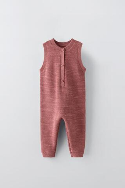 ZARA ТРИКОТАЖНЫЙ КОМБИНЕЗОН, КРАСНОВАТЫЙ