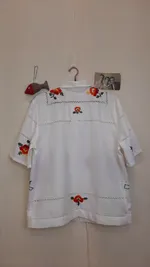 Рубашка Soeurs с Голубыми Пуговицами/Blue Buttons Short Sleeve Shirt белая