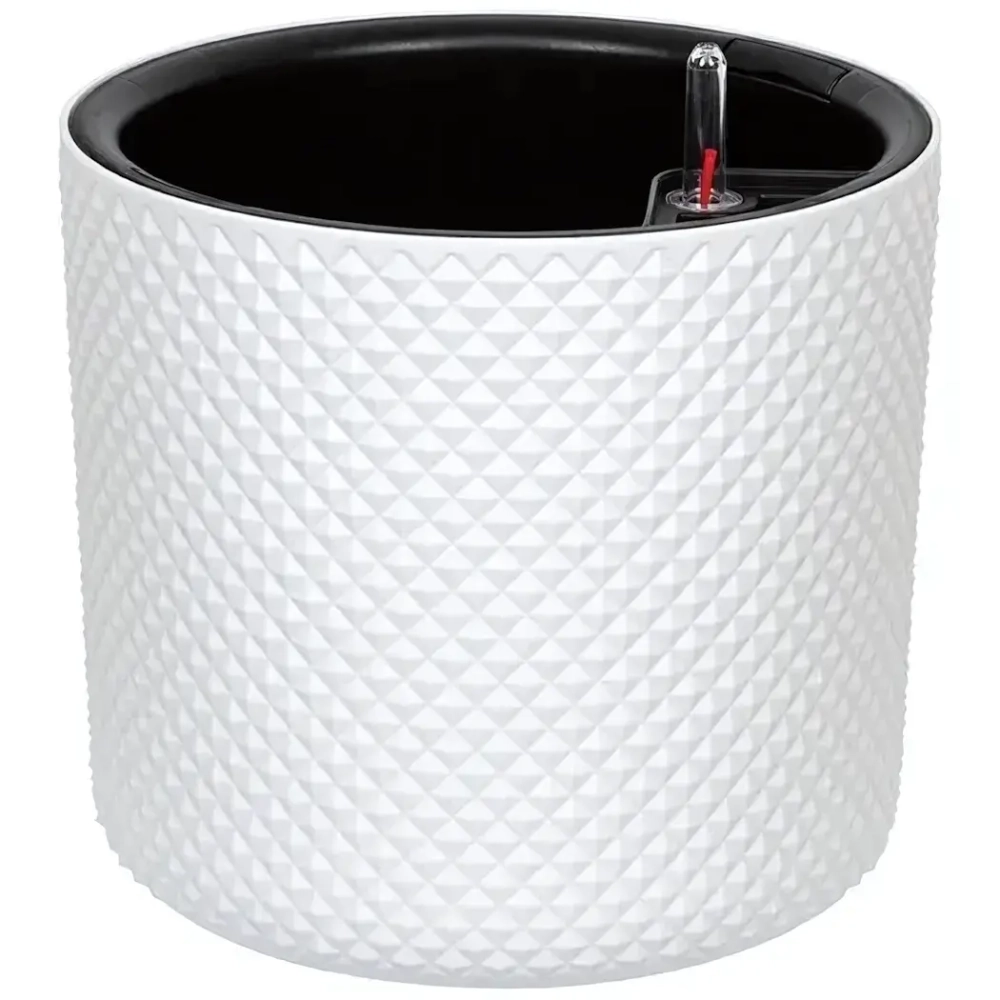 Кашпо ФАСЕТ D280мм с вставкой и с автополивом Белый