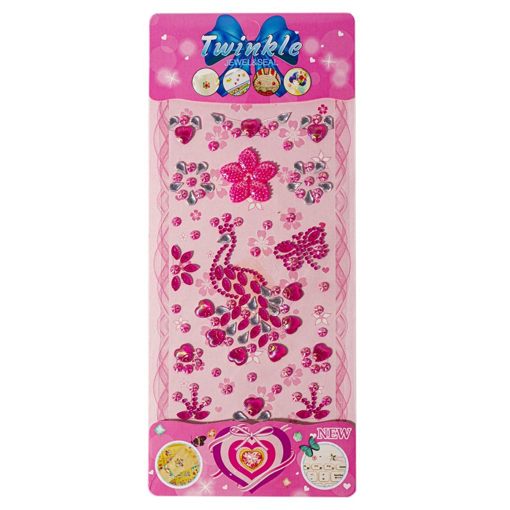 Наклейки-стразы Alingar, акриловые, "Павлин", пакет с европодвесом