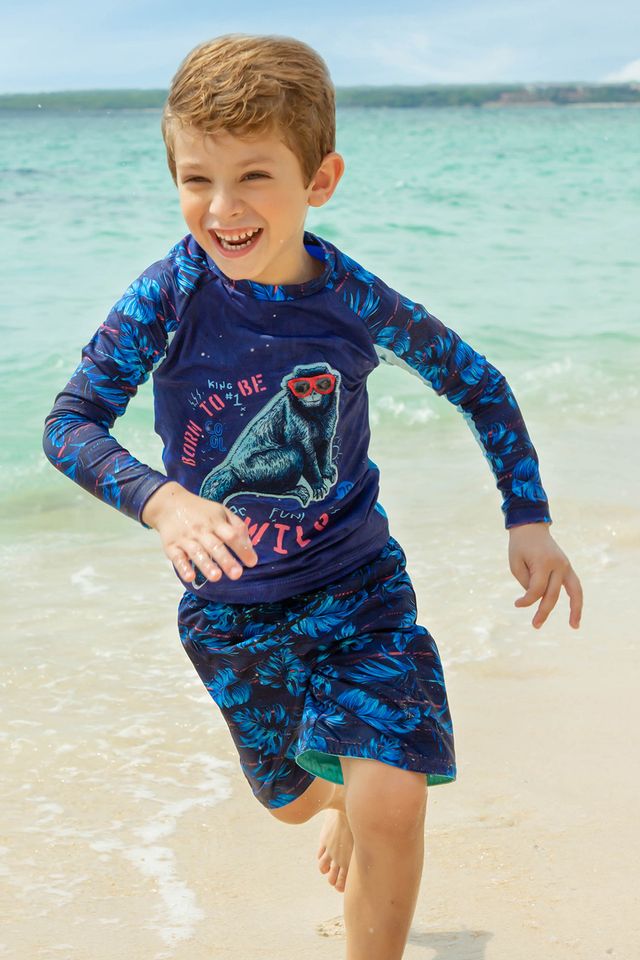 Двусторонние плавательные шорты для мальчиков с принтом