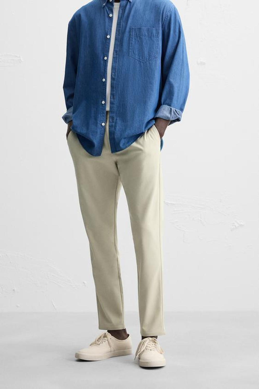 ZARA БРЮКИ SLIM FIT COMFORT, КАМЕННО-СЕРЫЙ