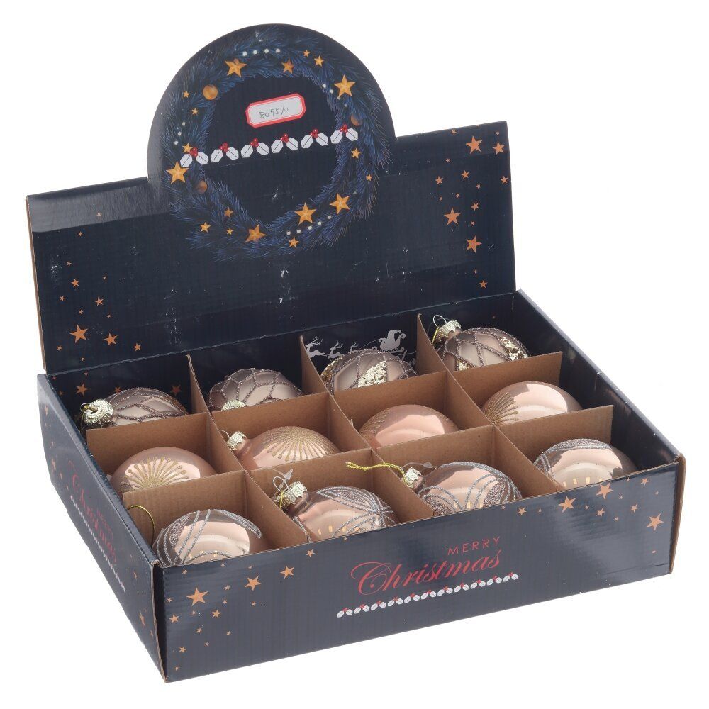 GAEM Набор из 12шт Украшение новогоднее "Шар", D 8 см, L35 W25 H9 см