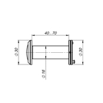 Глазок дверной, оптика пластик DV-1A/40-70 BL черный (кратно коробке 45 шт)