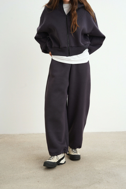 Брюки-бананы с начесом, "Графит"