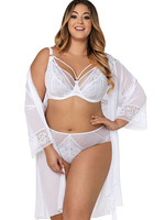 Соблазнительный бюстгальтер с мягкой чашкой и декоративными бретелями (Размер: 85F) (Цвет: черный)