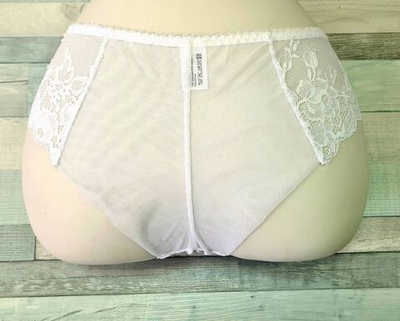 Женские трусики-бразилиана с широким поясом из кружева (Размер: XXXL) (Цвет: белый)