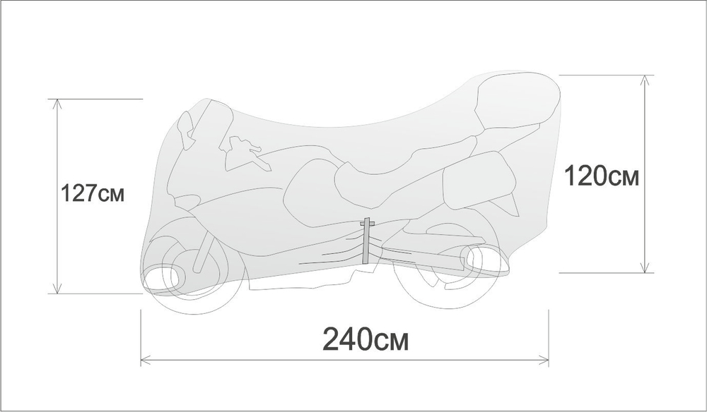 Чехол мото REXWEAR L (спорт, дорожн) + задний кофр серый