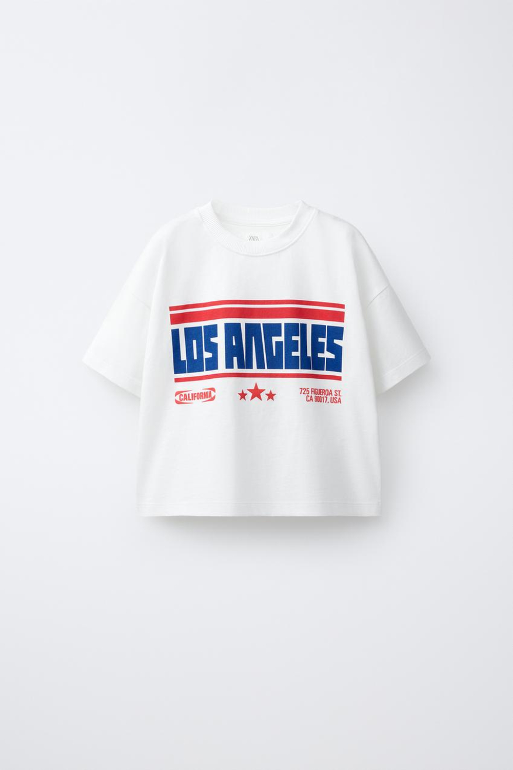 ZARA ФУТБОЛКА С НАДПИСЬЮ «ГОРОД», БЕЛЫЙ