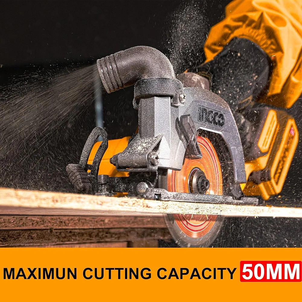 Аккумуляторная циркулярная пила INGCO CSLI14023 INDUSTRIAL 20 В 140 мм 1х4 Ач