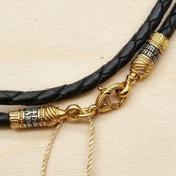 90012 Кожаный шнурок, плетеный вручную с винтовым замком