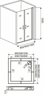 Душевая дверь Good Door FANTASY SD-90-C-CH стекло прозрачное