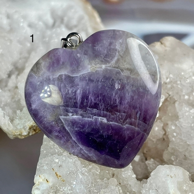 54050  Аметист Кулон сердце 40мм