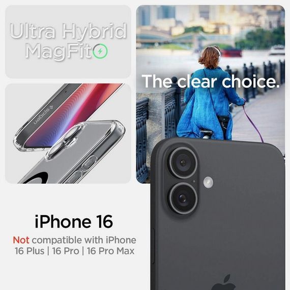 Чехол Spigen Ultra Hybrid для iPhone 16 (ACS08206) Black / Черный